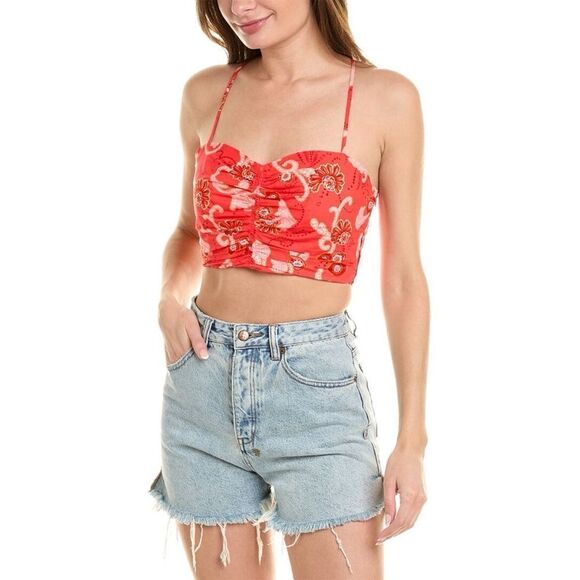 NWT A.L.C. Arit Floral Cotton Sweetheart Crop Top in Calla Multi, Size 6 - Picture 7 of 16
